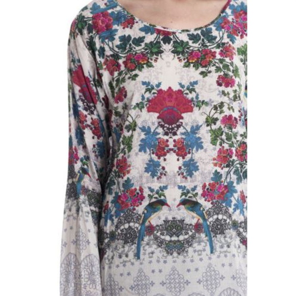 Johnny Was Nina Boxy Floral Challis Tunic sz M NEW - Picture 2 of 4